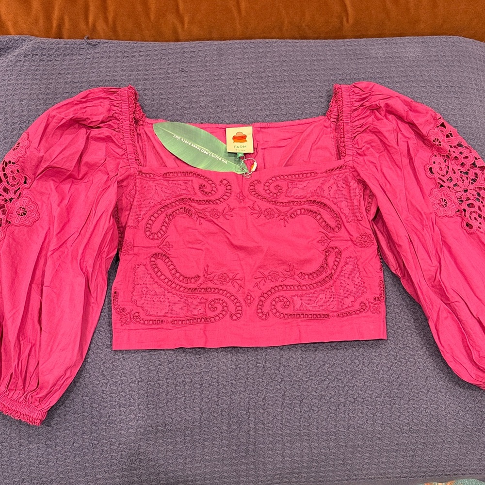 FARM Rio Pink Embroidered Blouse - Picture 6 of 9